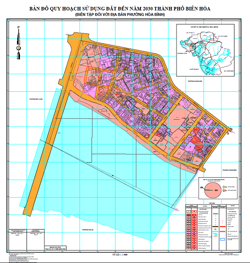 Bản đồ quy hoạch sử dụng đất phường Hòa Bình - Biên Hòa