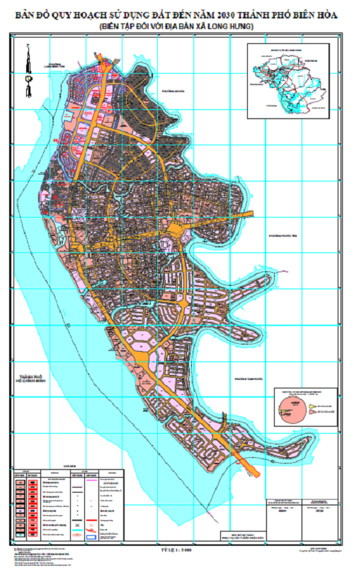 Bản đồ quy hoạch sử dụng đất phường Long Hưng - Biên Hòa