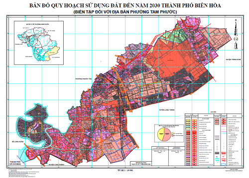 Bản đồ quy hoạch sử dụng đất phường Tam Phước - Biên Hòa