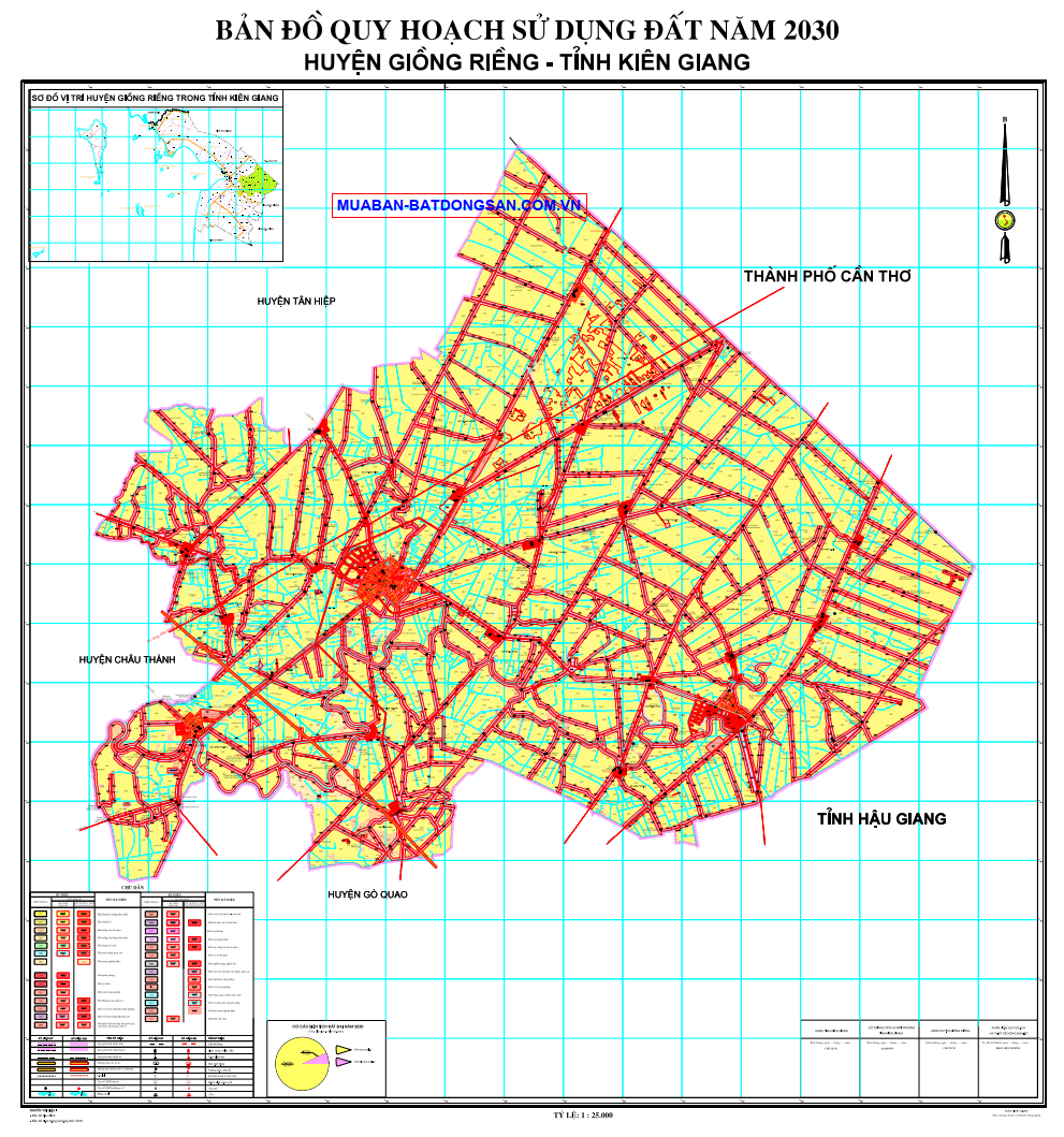 Bản đồ quy hoạch sử dụng đất huyện Giồng Riềng