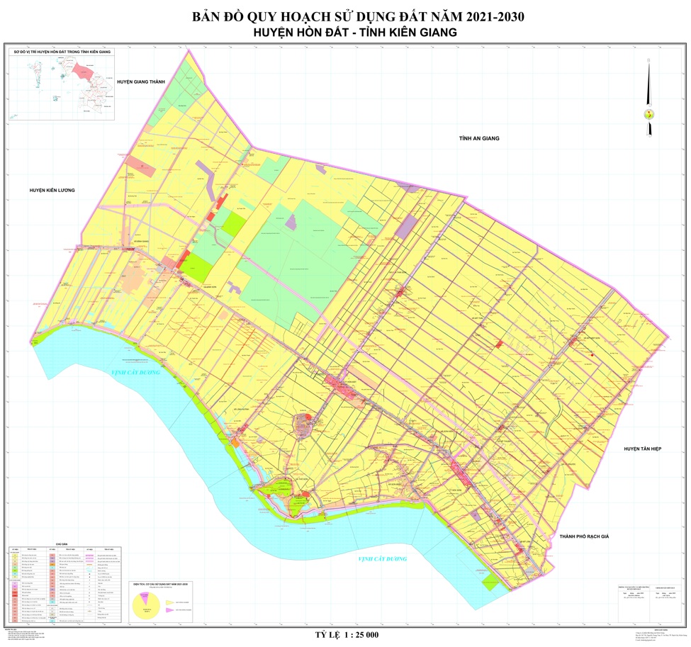 Bản đồ quy hoạch sử dụng đất huyện Hòn Đất, Kiên Giang