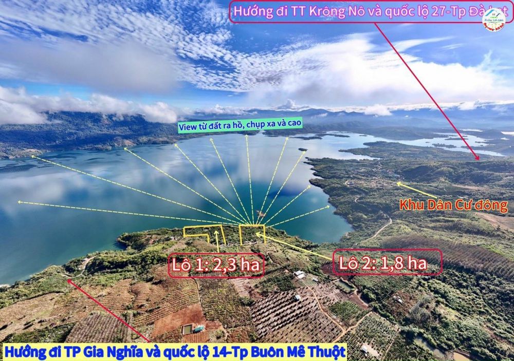 Bán đất mặt tiền đường nhựa liên tỉnh, có 82m MT đường và 194m MT hồ