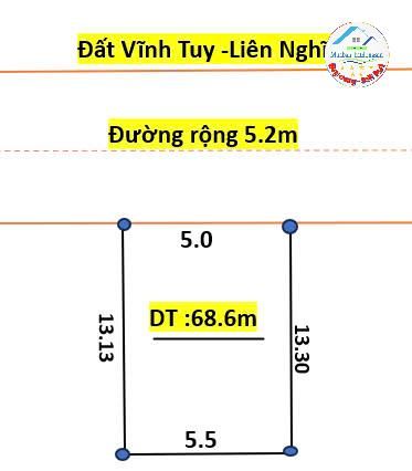 Bán đât vĩnh tuy liên nghĩa  thông số đẹp không tỳ vết diện tích 68.6m nở hậu giá đầu tư