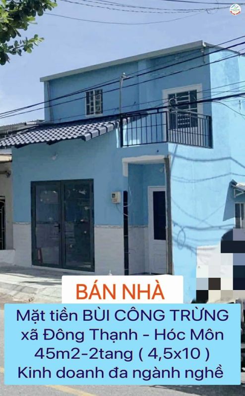 Bán nhà 45m2-2tang (4,5x10) mặt tiền Bùi Công Trừng –Hóc Môn ,liền kề ngã 3 đồn ,1ty550 0932030061