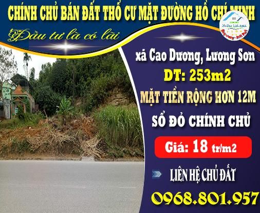 Chính chủ cần bán mảnh đất thổ cư 253m2 mặt đường Hồ Chí Minh