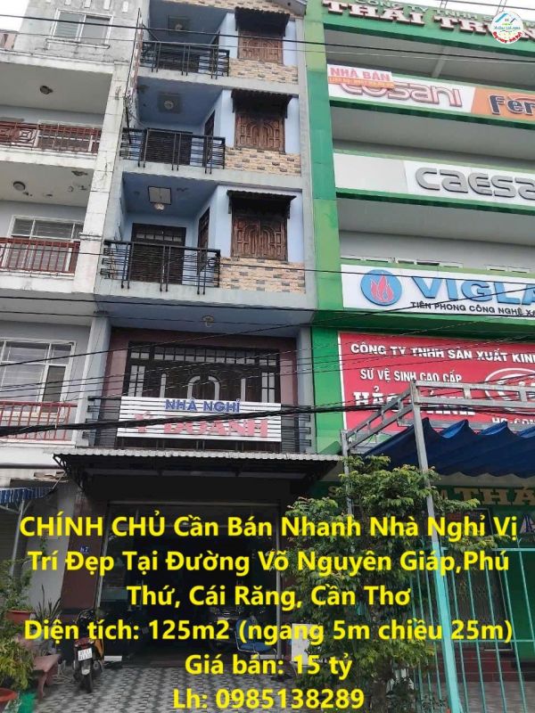 CHÍNH CHỦ Cần Bán Nhanh Nhà Nghỉ Vị Trí Đẹp Tại Đường Võ Nguyên Giáp,Phú Thứ, Cái Răng, Cần